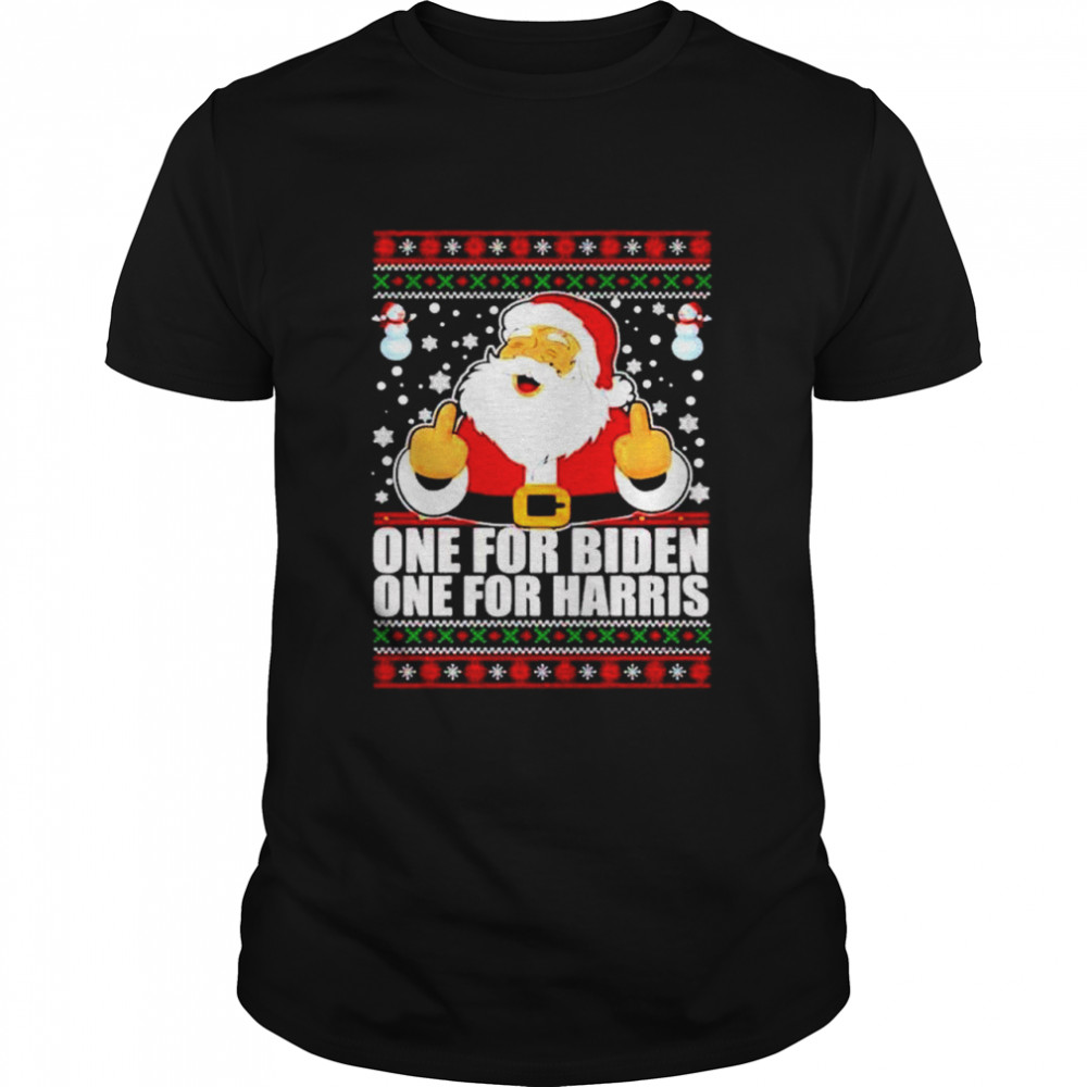 Santa Claus One for Biden One for Harris Christmas ugly shirt Classic Men's T-shirt