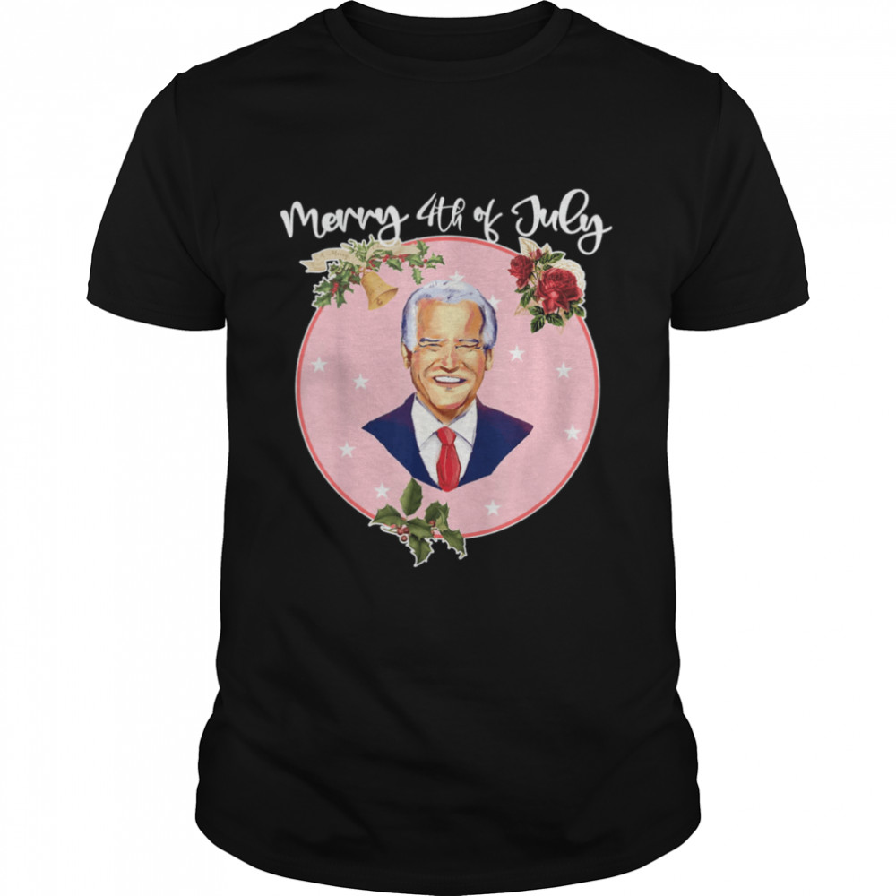 Ugly Christmas Vintage Joe Biden Merry 4th of July Classic Men's T-shirt