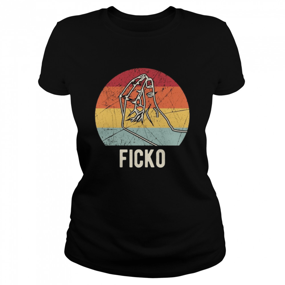 Vintage Du bisch ein Ficko italiensche Geste Handzeichen Classic Women's T-shirt