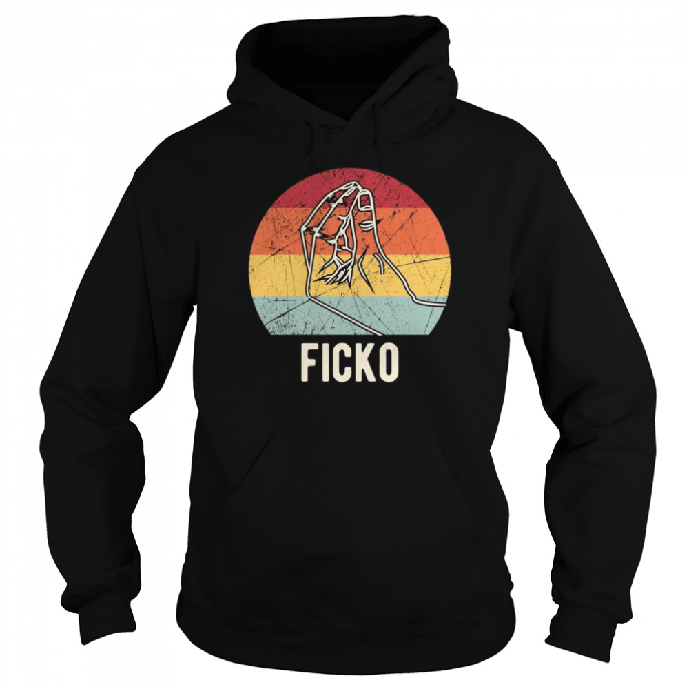 Vintage Du bisch ein Ficko italiensche Geste Handzeichen Unisex Hoodie