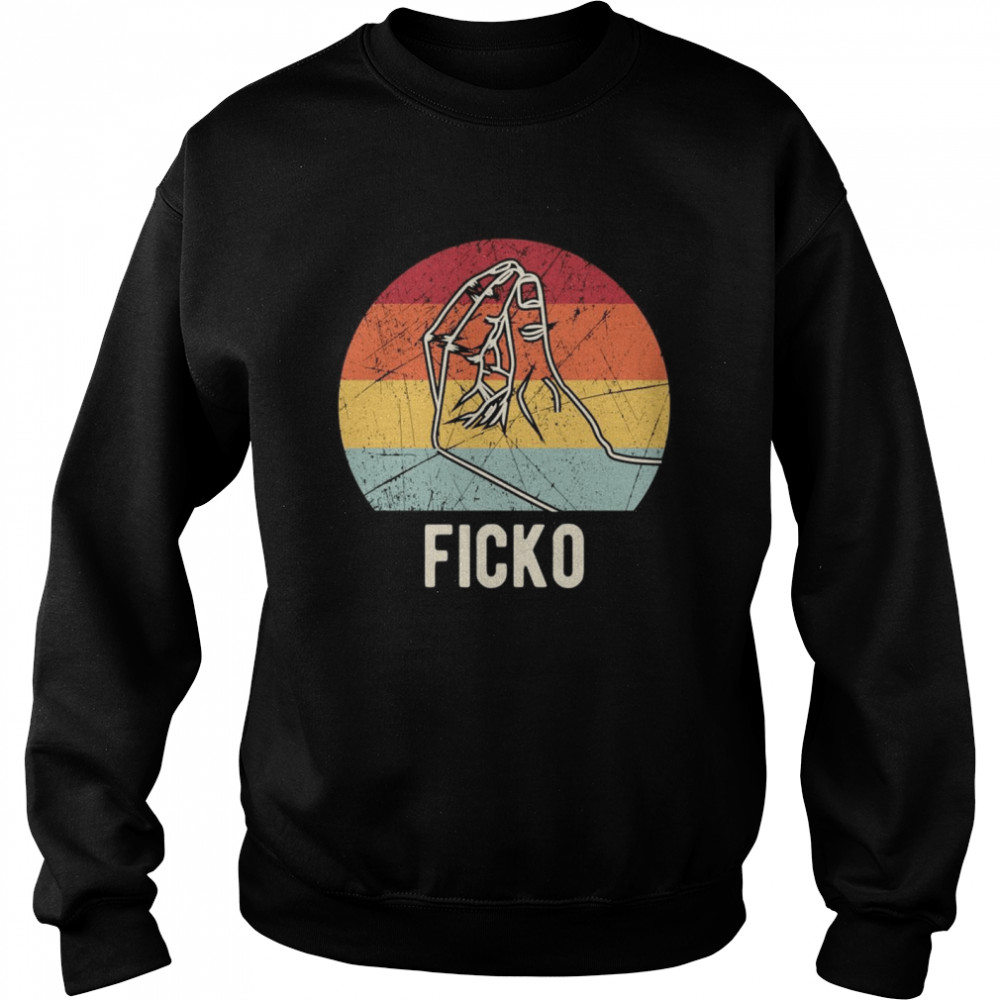 Vintage Du bisch ein Ficko italiensche Geste Handzeichen Unisex Sweatshirt