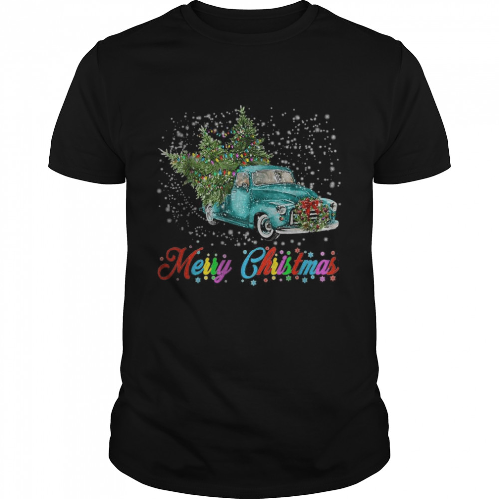 Vintage Wagon Christmas Tree on Car Xmas Vacation T- Classic Men's T-shirt