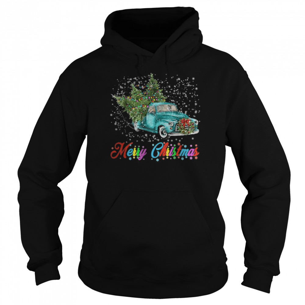 Vintage Wagon Christmas Tree on Car Xmas Vacation T- Unisex Hoodie