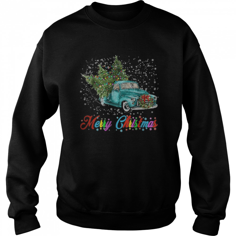 Vintage Wagon Christmas Tree on Car Xmas Vacation T- Unisex Sweatshirt