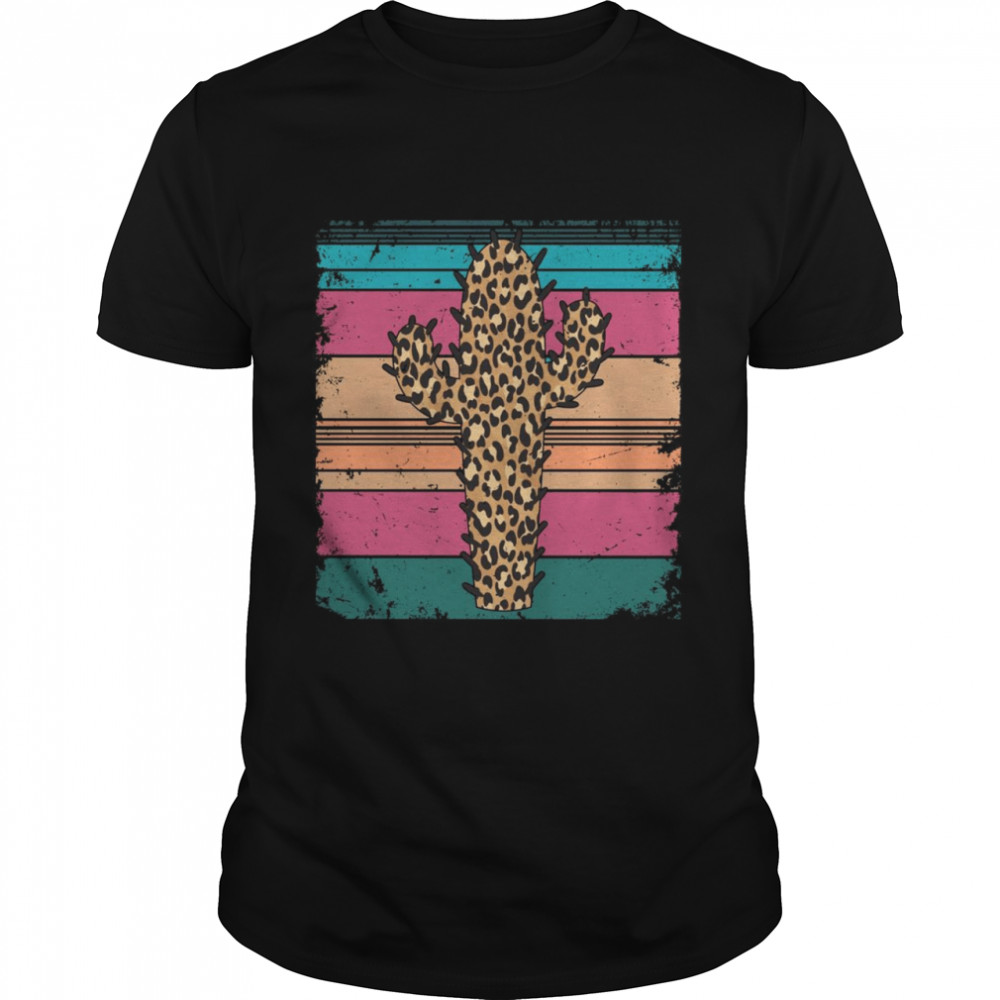 Western Leopard Cheetah Cactus Cowgirl Rodeo Cowgirl Classic Men's T-shirt