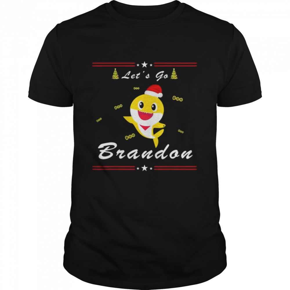 Baby Shark Yellow Let’s Go Brandon Christmas T-Shirt