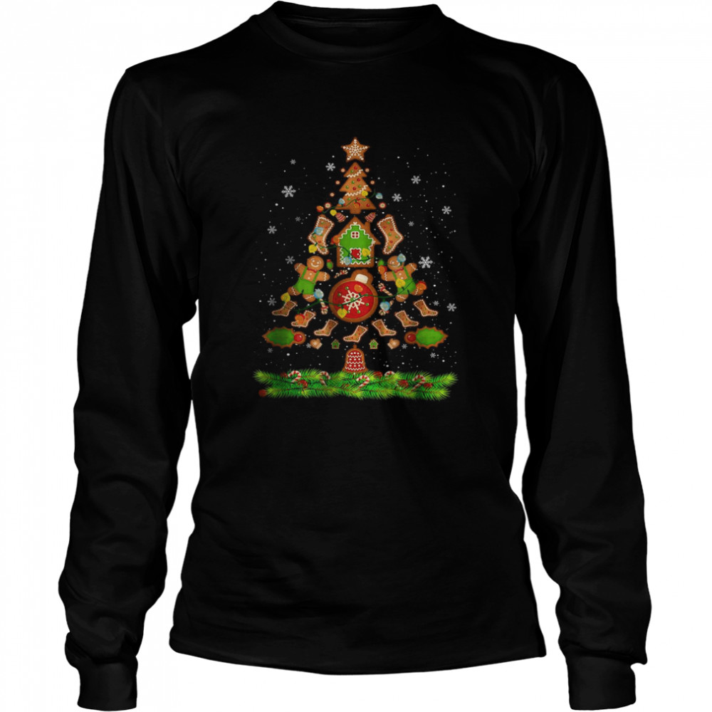 Jolly Gingerbread Christmas Tree Gingerbread Decor Long Sleeved T-shirt