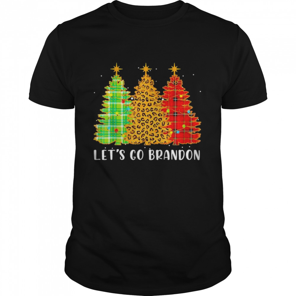 Let’s Go Brandon Christmas Tree Leopard Print T-Shirt
