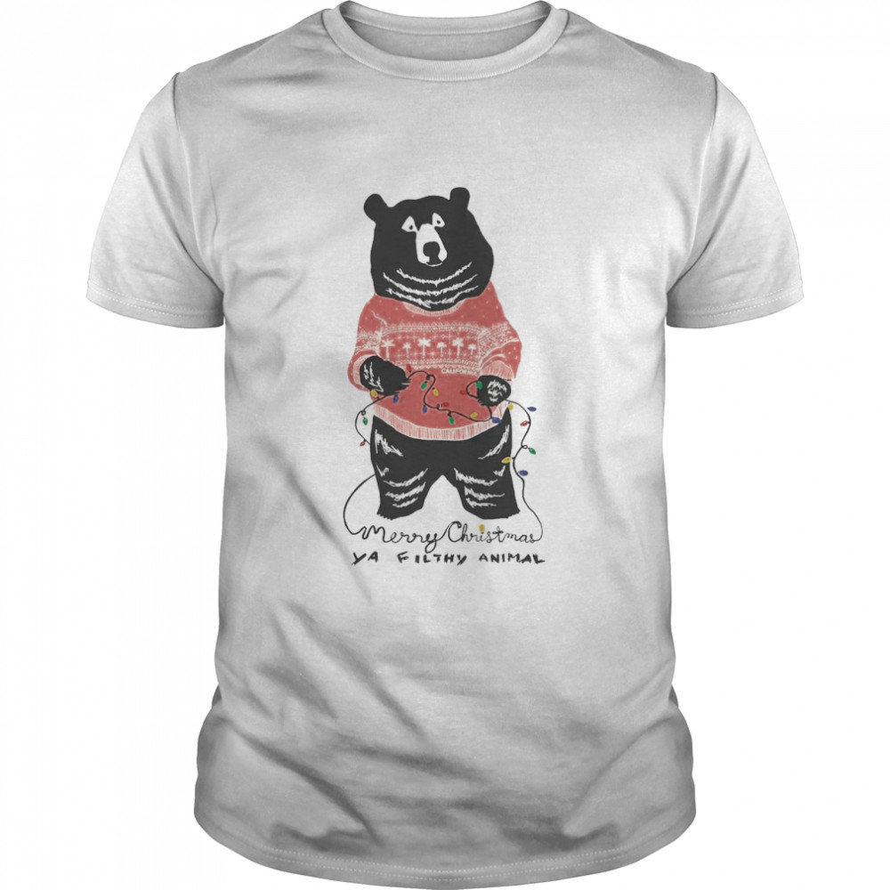 Merry Christmas Filthy Animal Black Bear  Classic Men's T-shirt