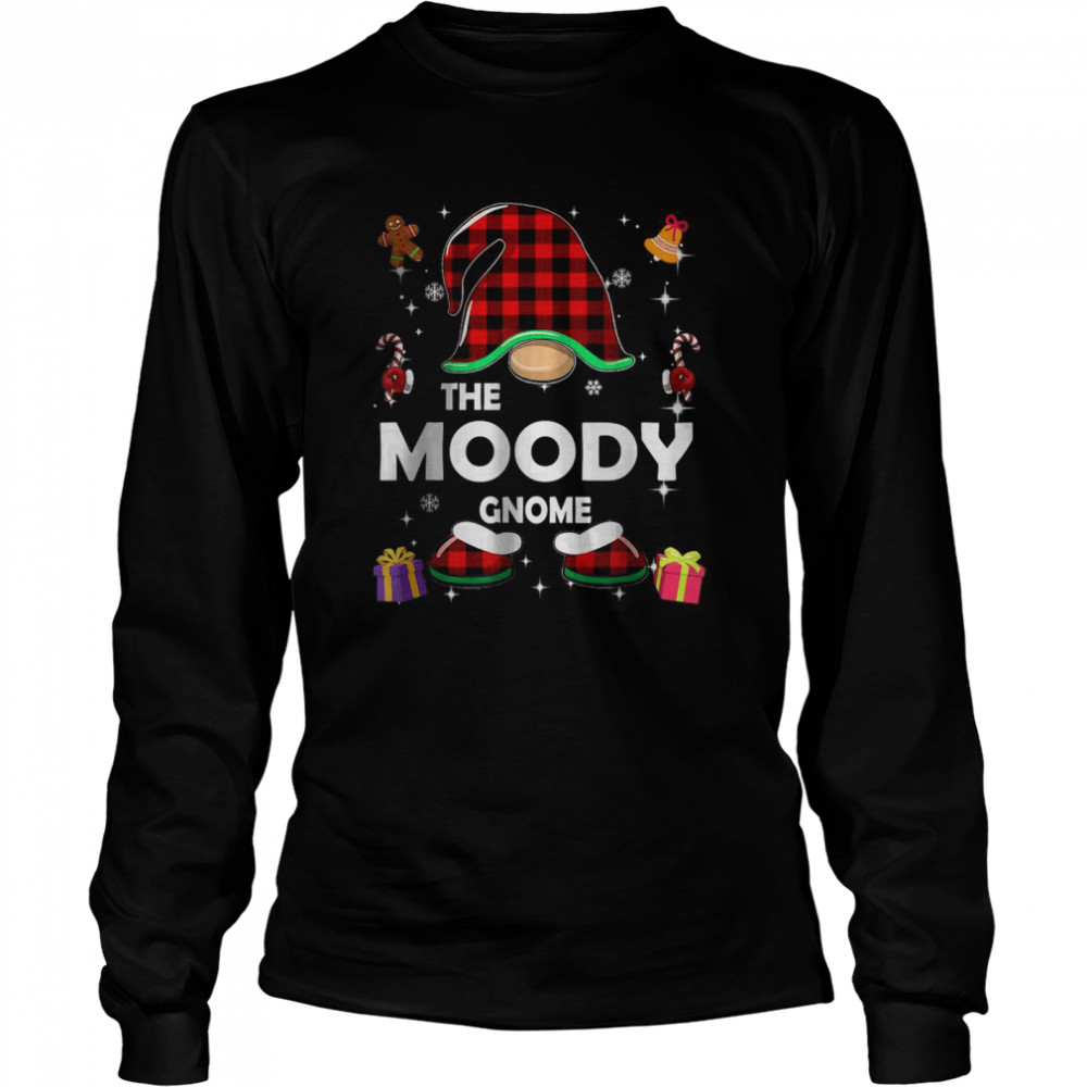 Moody Gnome Buffalo Plaid Matching Christmas Pajama Family T- Long Sleeved T-shirt