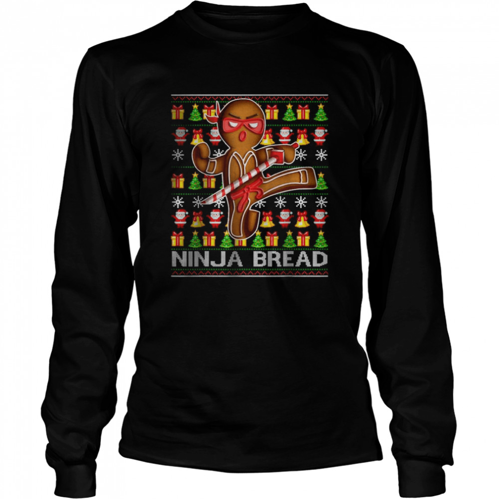 Ninja Bread Gingerbread Baking Lovers Ugly Christmas shirt Long Sleeved T-shirt