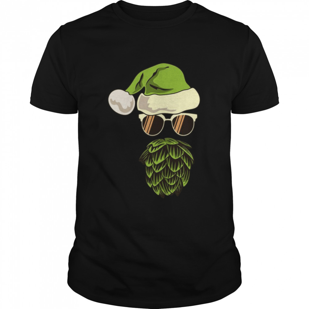 Santa Claus Hop Beard Beer Sunglasses Christmas Hat Classic Men's T-shirt