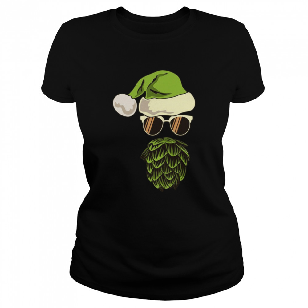 Santa Claus Hop Beard Beer Sunglasses Christmas Hat Classic Women's T-shirt