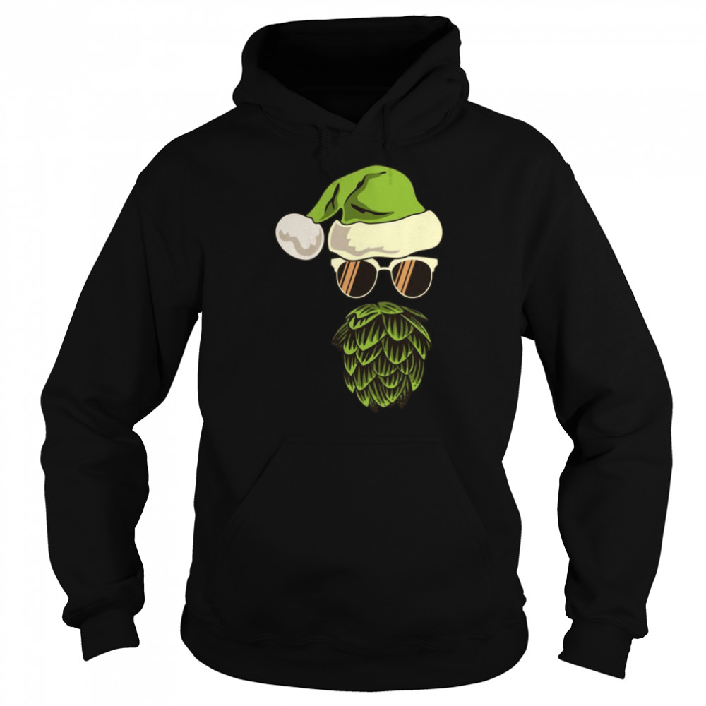 Santa Claus Hop Beard Beer Sunglasses Christmas Hat Unisex Hoodie