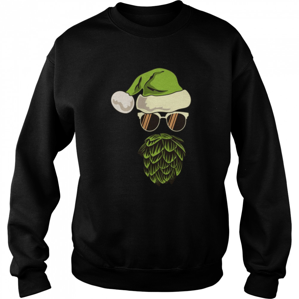 Santa Claus Hop Beard Beer Sunglasses Christmas Hat Unisex Sweatshirt