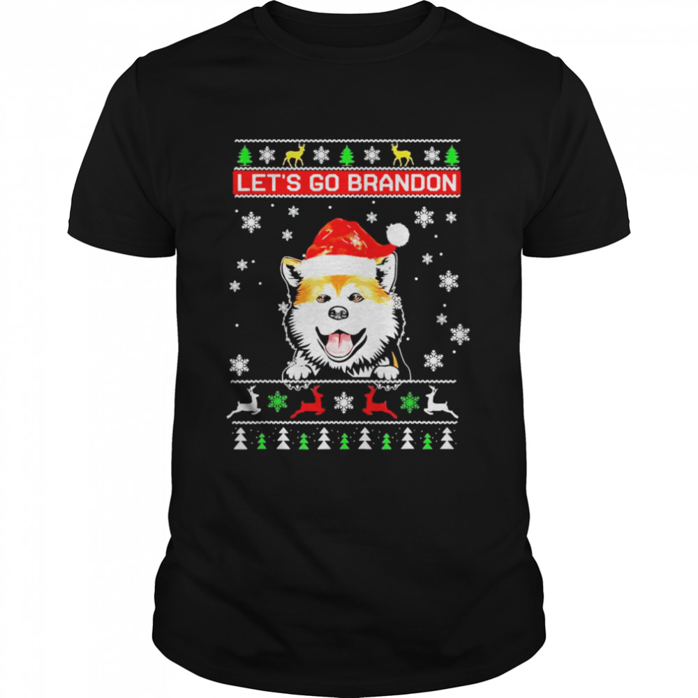Santa Dog Let’s Go Brandon Christmas Cute Dog T- Classic Men's T-shirt
