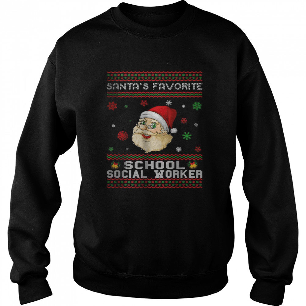 Santa’s Favorite Social Worker Christmas T- Unisex Sweatshirt