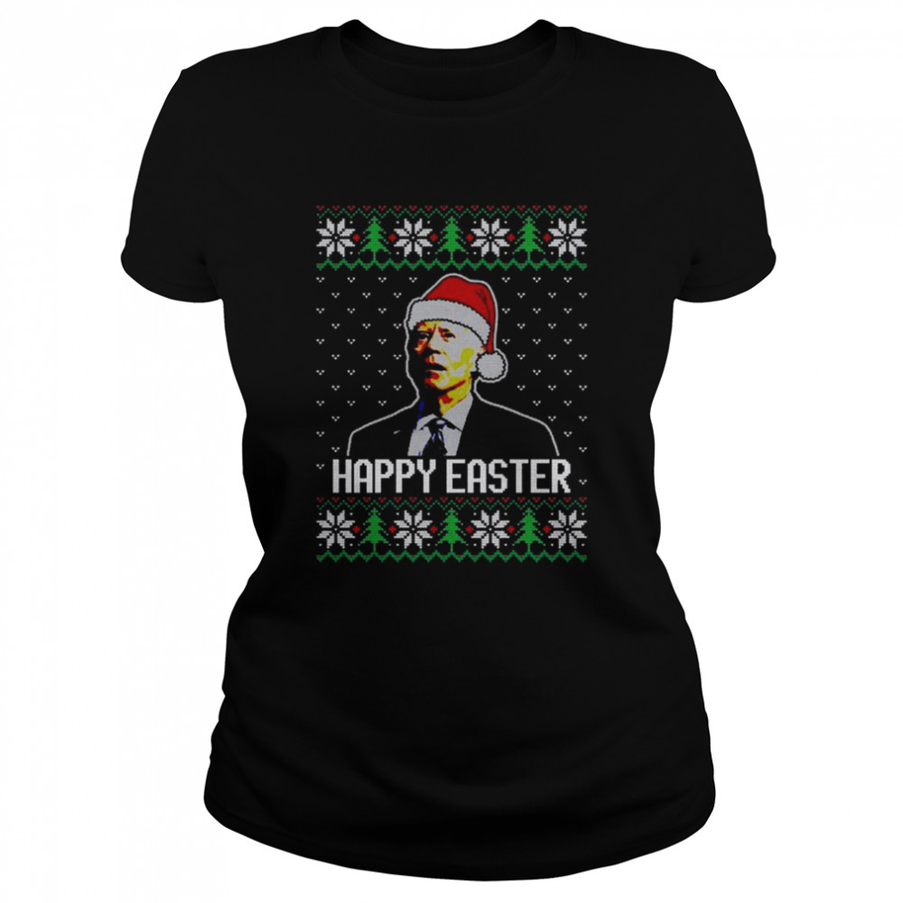 The Joe Biden Santa Hat Happy Easter Ugly Christmas Sweater Classic Women's T-shirt