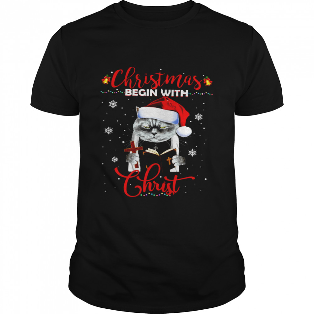 Christmas begin with christ shirt