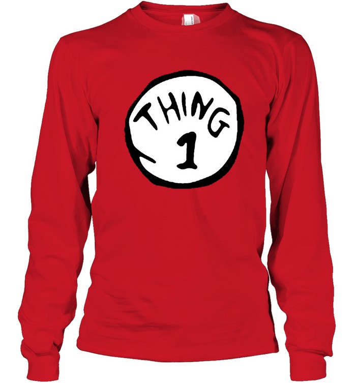 Dr. Seuss Thing 1 Or Thing 2 Red T Long Sleeved T-shirt