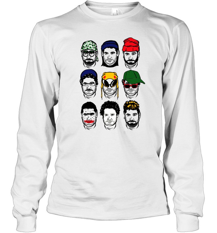 H3 Podcast The Many Faces T Long Sleeved T-shirt