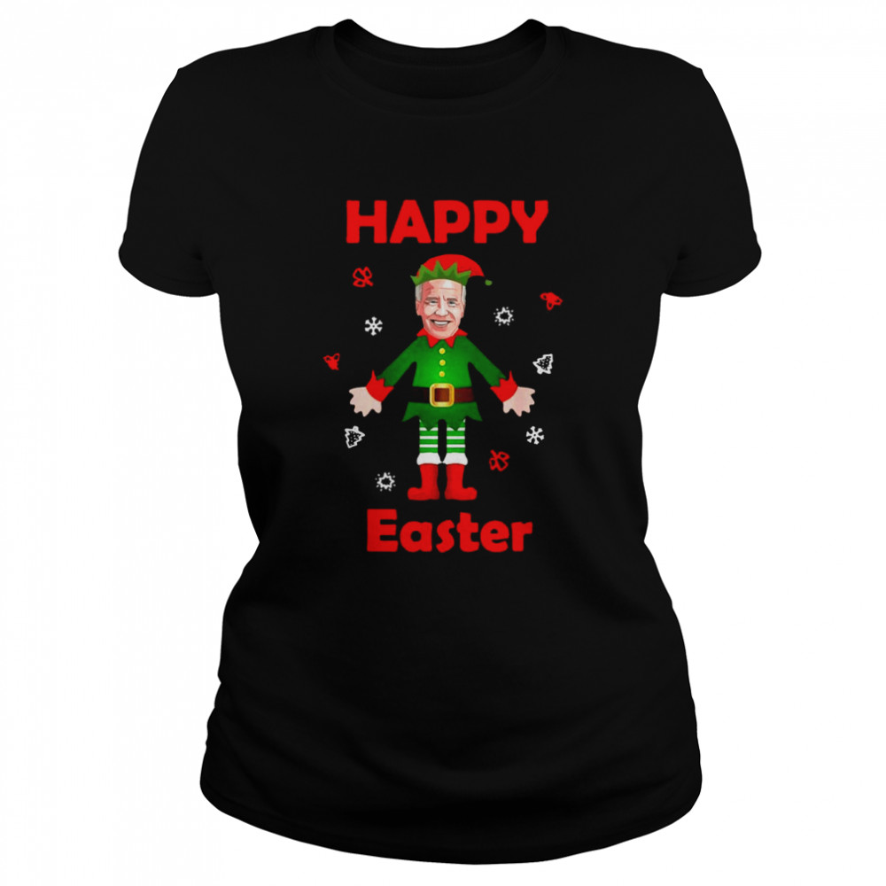 Elf Joe Biden Happy Easter Christmas Sweater  Classic Women's T-shirt