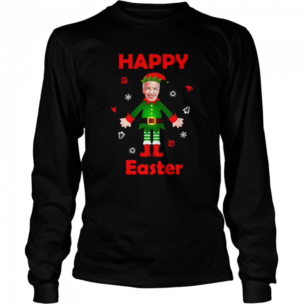 Elf Joe Biden Happy Easter Christmas Sweater  Long Sleeved T-shirt