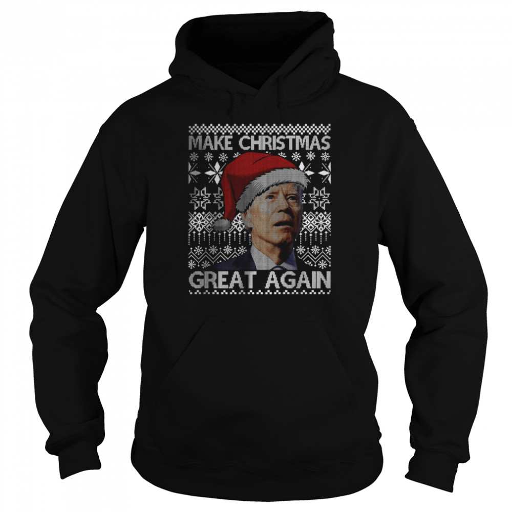 Make Christmas Great Again Anti Biden Ugly Christmas Sweater Unisex Hoodie