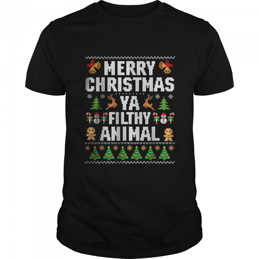 Merry Christmas Animal Filthy Ya Ugly Sweater Style Matching T- Classic Men's T-shirt