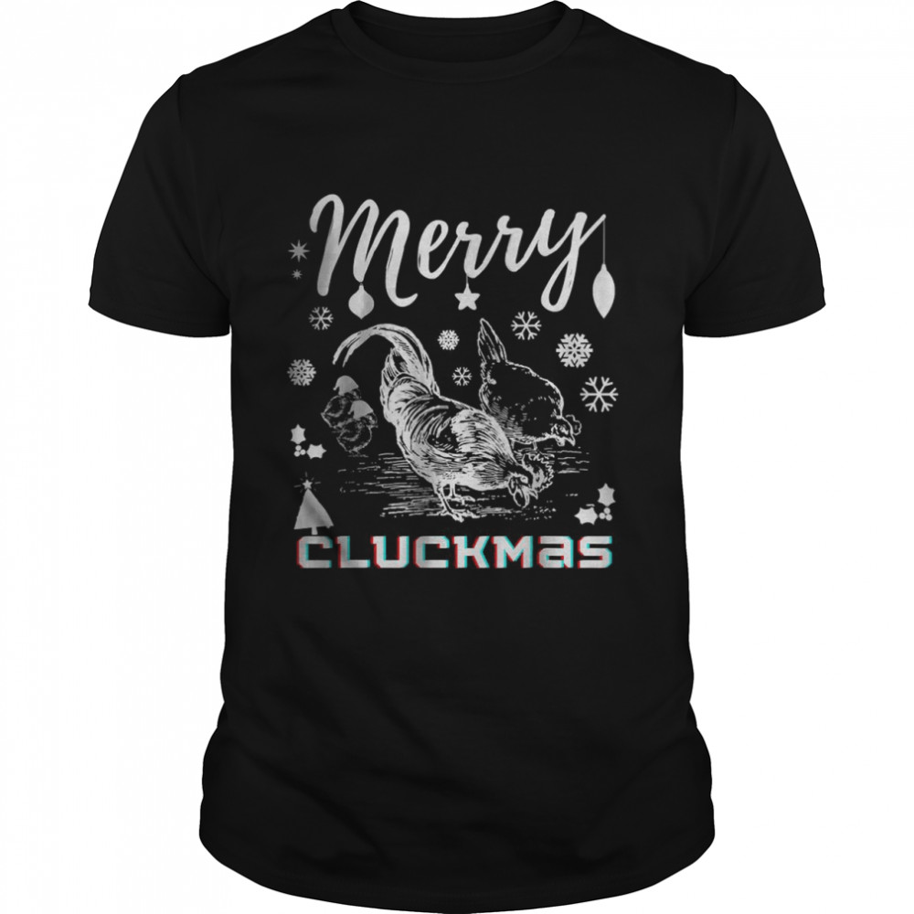 Merry Christmas Chicken Merry Cluckmas Vintage Retro T- Classic Men's T-shirt