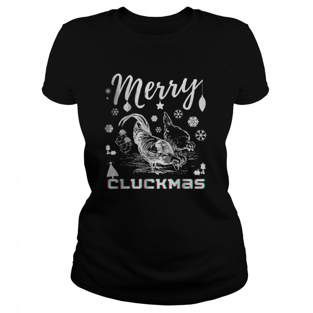 Merry Christmas Chicken Merry Cluckmas Vintage Retro T- Classic Women's T-shirt