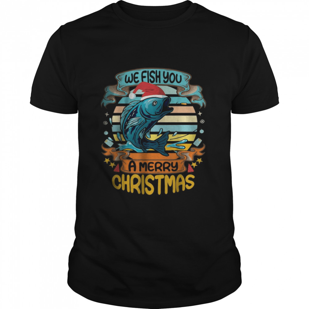 Vintage We Fish You A Merry Christmas Fishing T- Classic Men's T-shirt