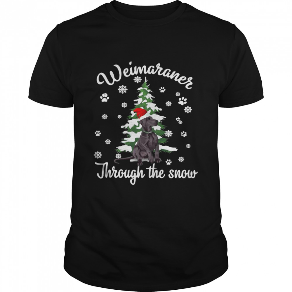 Weimaraner Through The Snow Christmas Dogs Classic Men's T-shirt