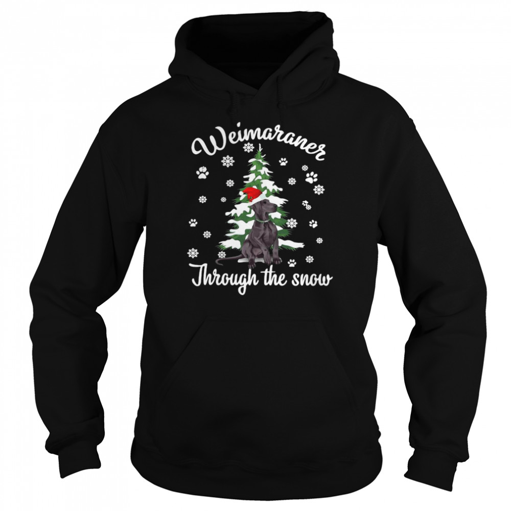 Weimaraner Through The Snow Christmas Dogs Unisex Hoodie