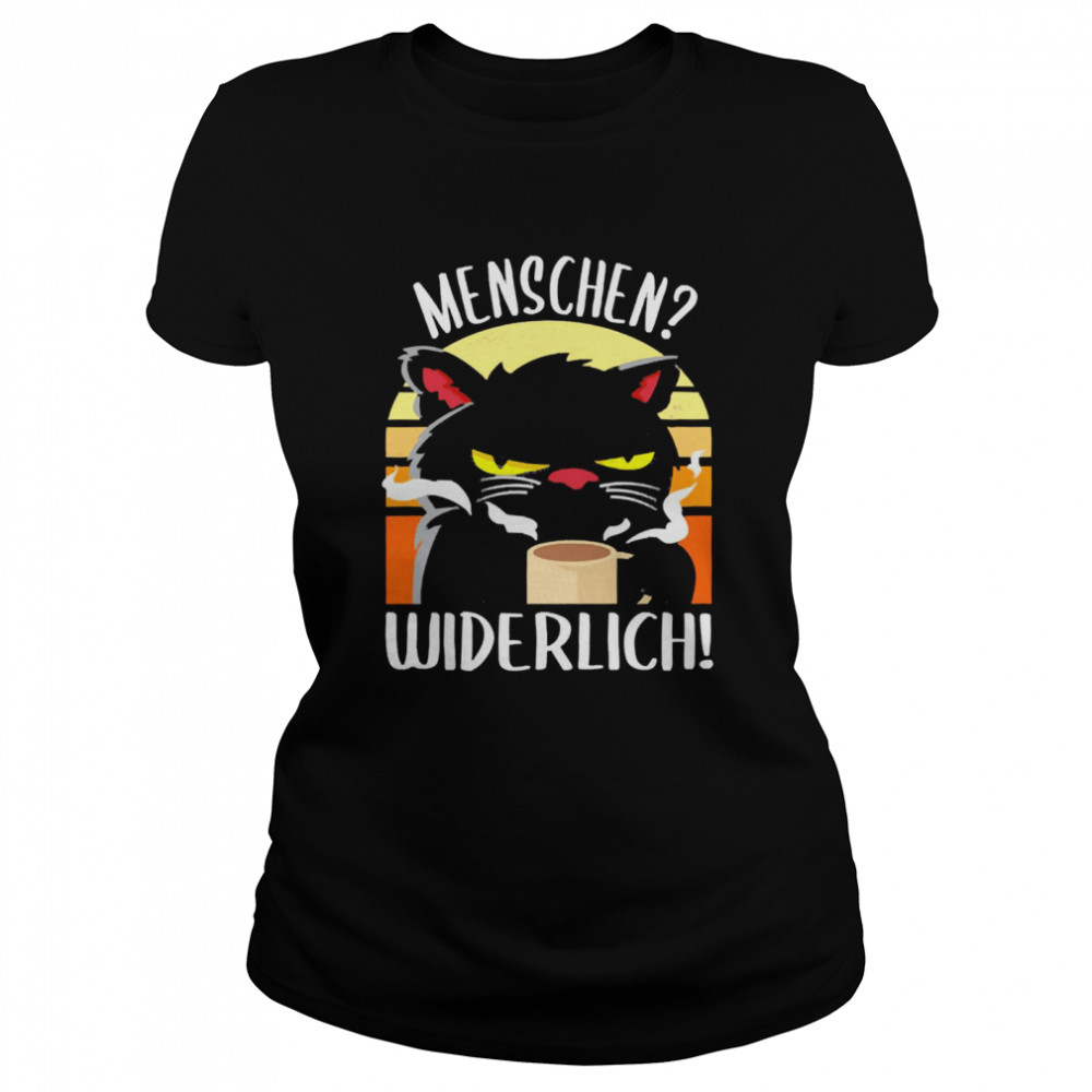 Black Cat Drink Coffee Menschen Widerlich Vintage Classic Women's T-shirt
