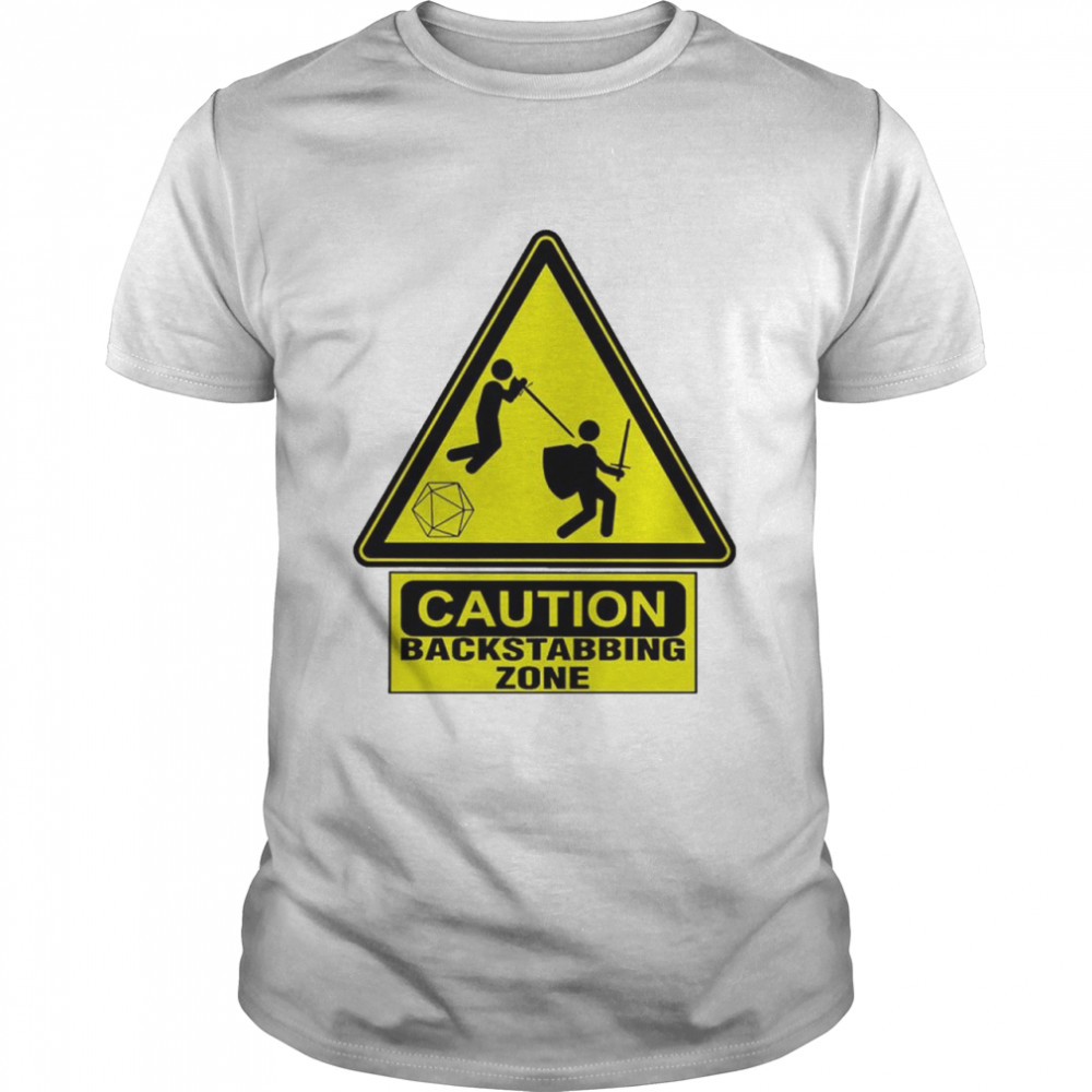 Caution Backstabbing Zone Classic Men's T-shirt