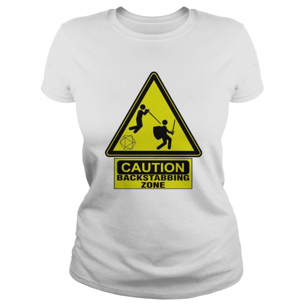 Caution Backstabbing Zone Classic Women's T-shirt