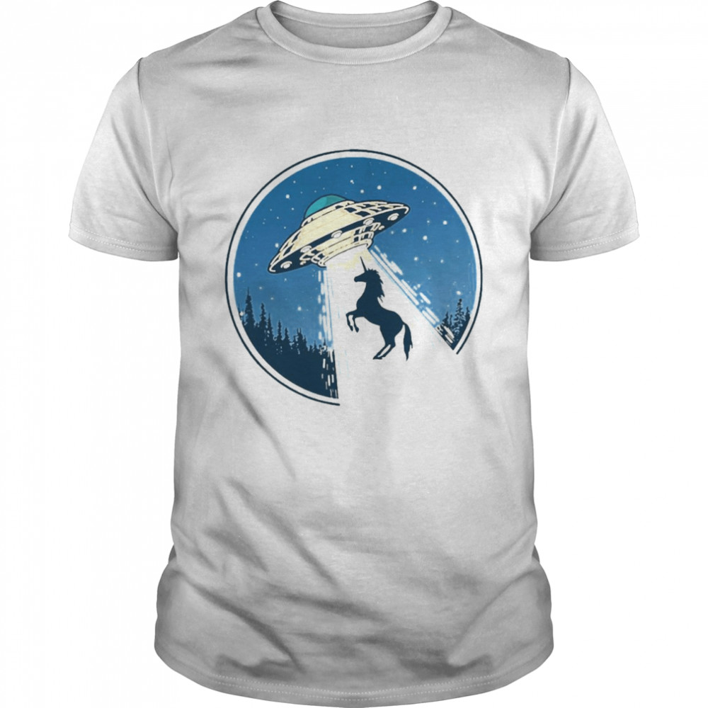 Distressed Ufo Flying Saucer Unicorn Snatch Classic Men's T-shirt