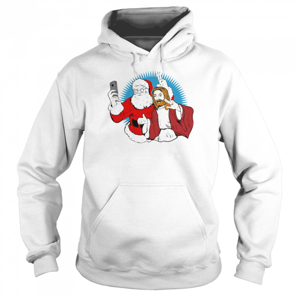 Jesus Christ And Santa Selfie Christmas Unisex Hoodie