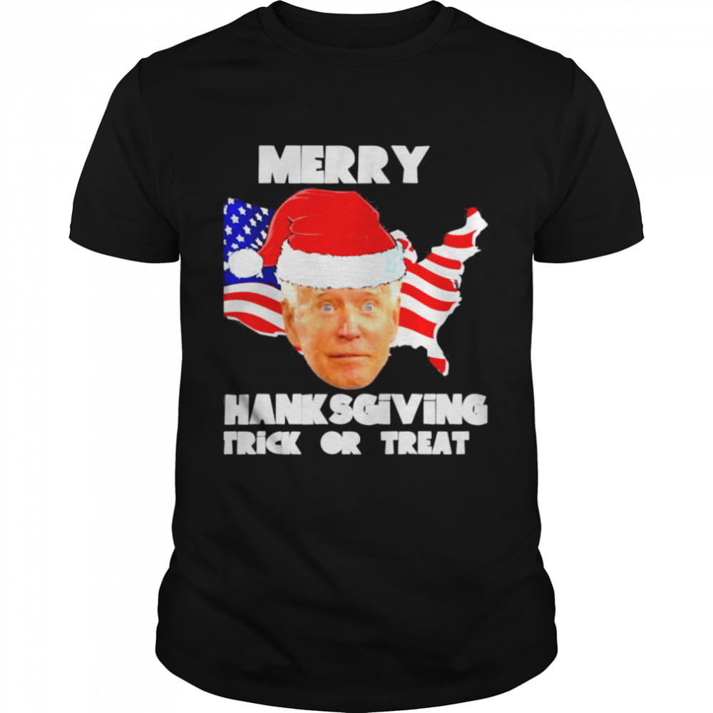 Joe Biden Merry Thanksgiving USA Flag Anti Liberal Biden Meme T- Classic Men's T-shirt