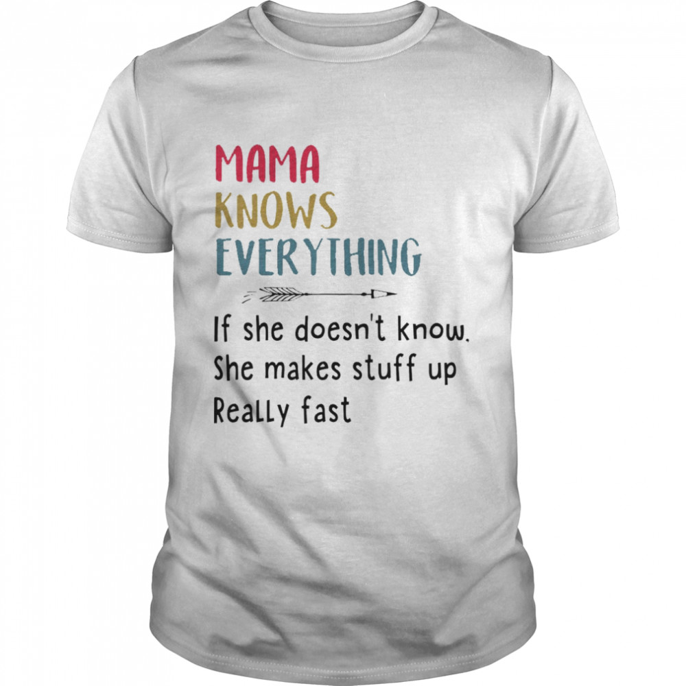 Mama knows everything if she doesn’t know she makes stuff up really fast shirt Classic Men's T-shirt