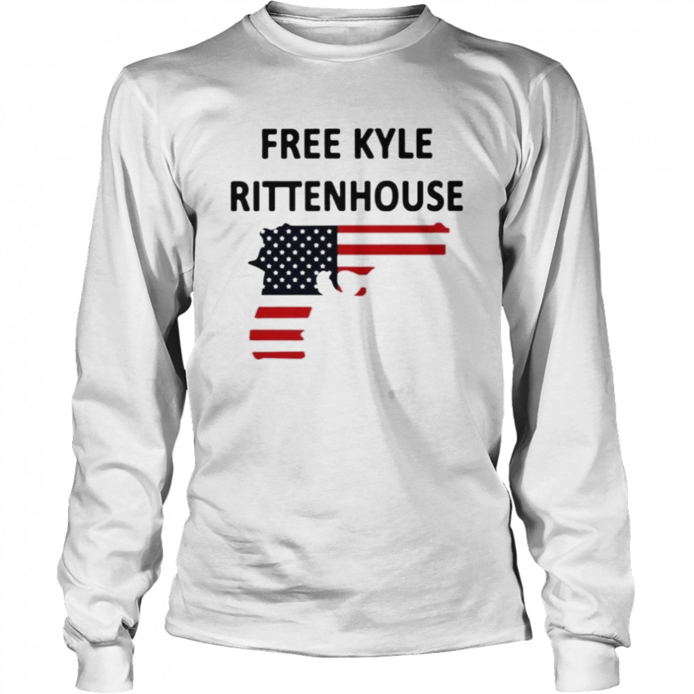 US Flag Free Kyle Rittenhouse Gun USA Flag Long Sleeved T-shirt