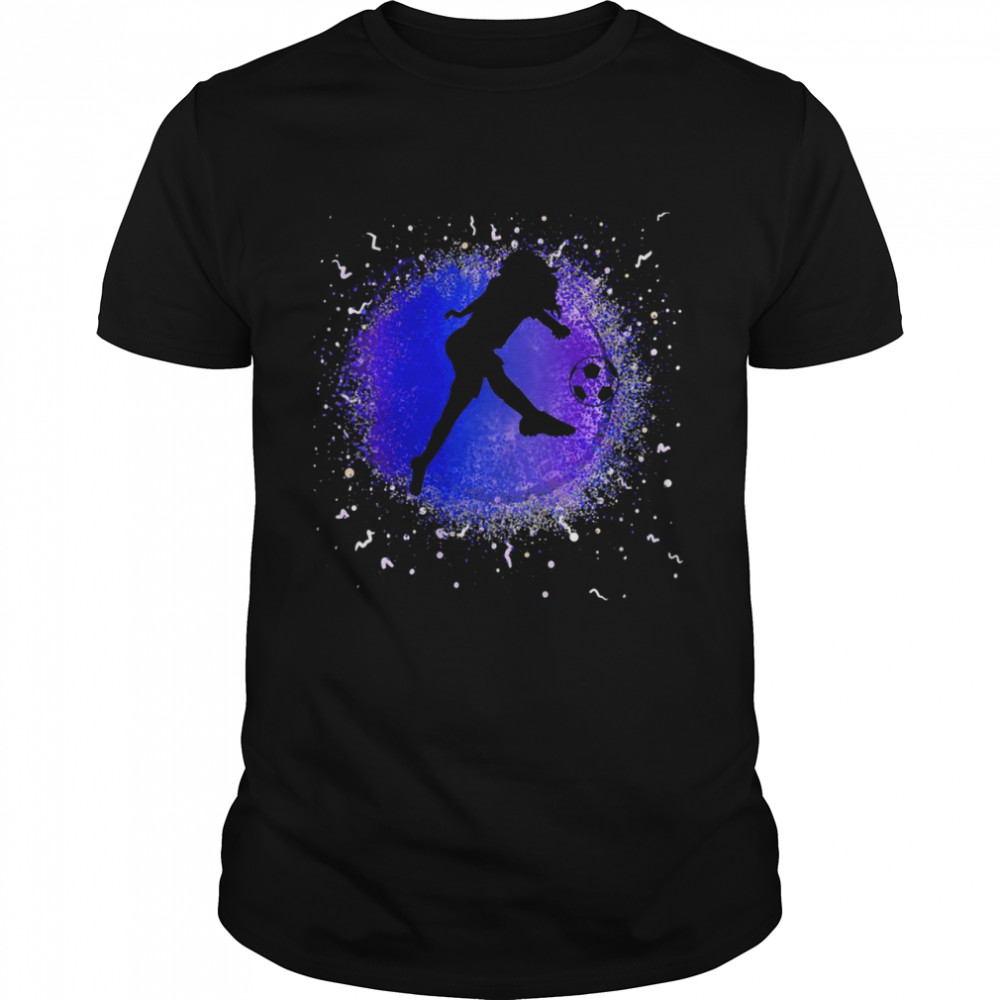 Cool Soccor Silhouette Football Girls Colorful Unique Classic Men's T-shirt