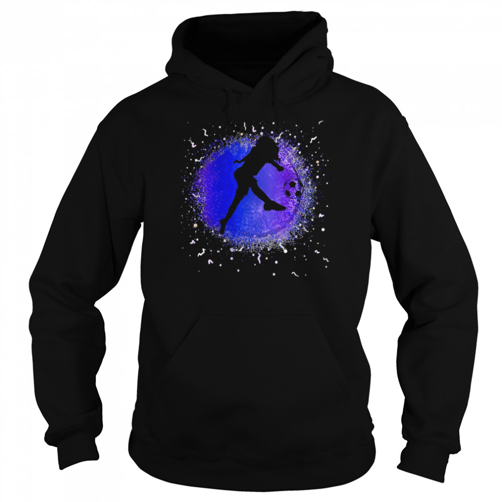 Cool Soccor Silhouette Football Girls Colorful Unique Unisex Hoodie