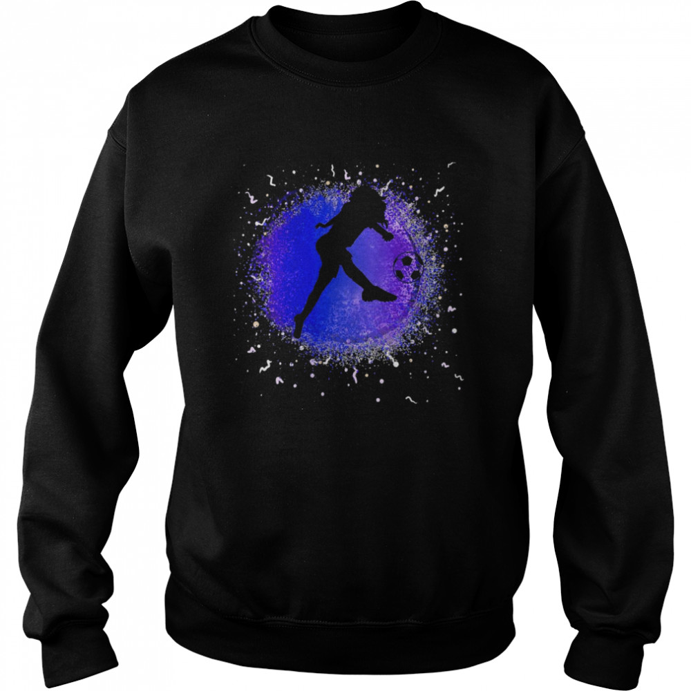 Cool Soccor Silhouette Football Girls Colorful Unique Unisex Sweatshirt