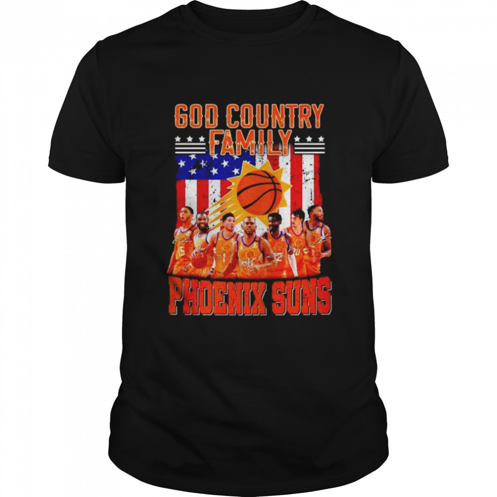 God country family Phoenix Suns signatures American flag T-shirt Classic Men's T-shirt