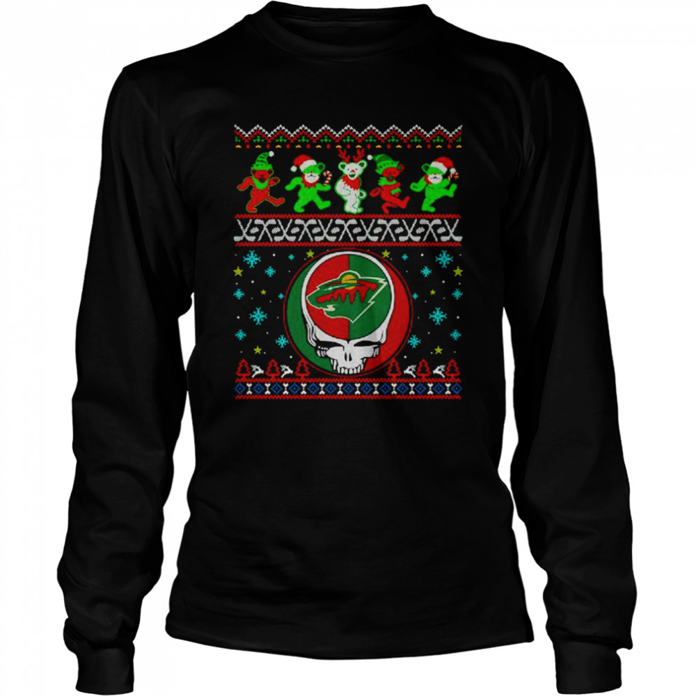 Minnesota Wild Grateful Dead Christmas shirt Long Sleeved T-shirt