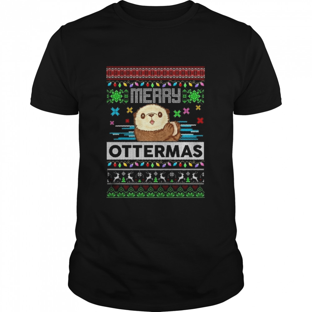 Official Otter Merry Ottermas ugly Christmas Sweater Classic Men's T-shirt