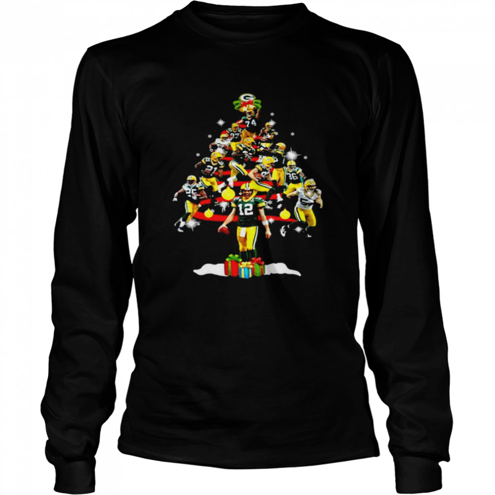 Green Bay Packers: Players Christmas Tree T-Shirt - TeeNaviSport