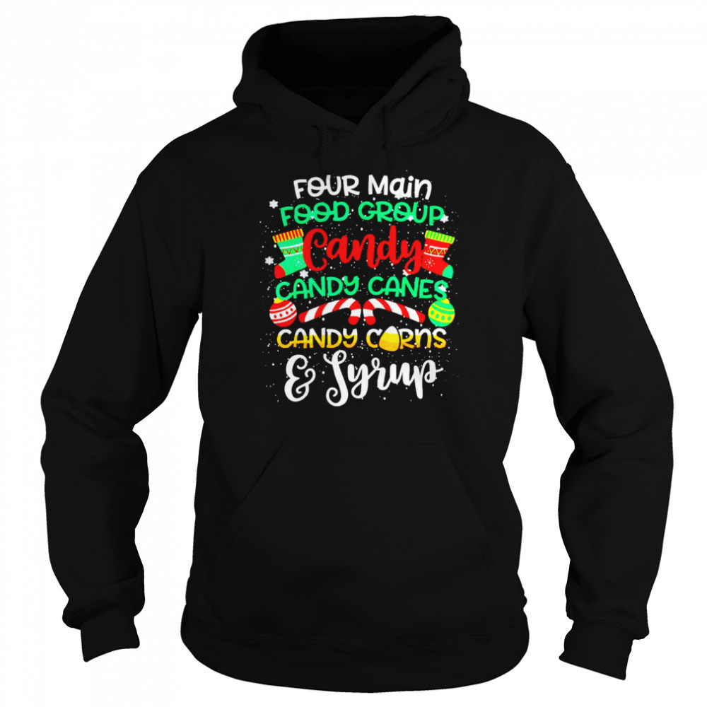 Christmas Four Main Food Groups Candy Canes shirt Unisex Hoodie